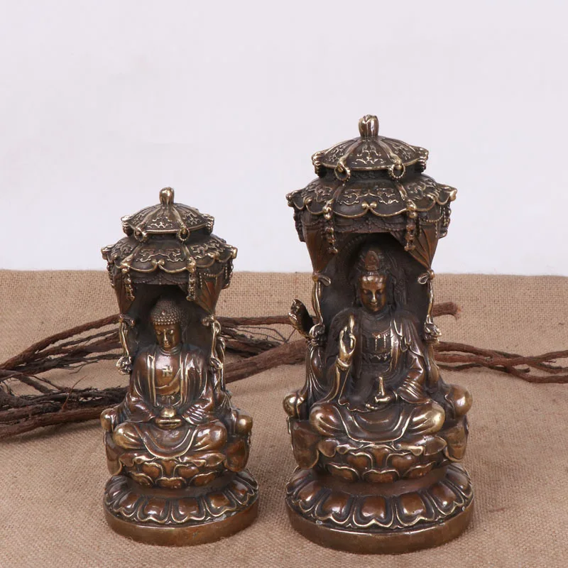Cz copper three-faced buddha western trinity antique style figurine
Cz copper three-faced buddha western trinity antique style figurine