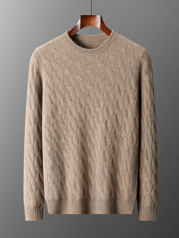 Men 100% Cashmere Sweater O-neck Knitting Smart Casual Thick Pullover Twist Flower Cashmere Knitwear Autumn Winter Clothing Top
Men 100% Cashmere Sweater O-neck Knitting Smart Casual Thick Pullover Twist Flower Cashmere Knitwear Autumn Winter Clothing Top
