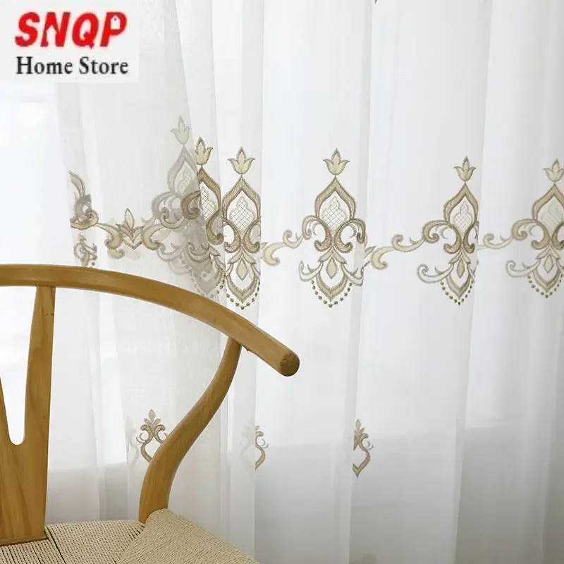 European Style Luxury White Tulle sheer Curtains for Living Room Linen Embroidery Custom Dining Room Bedroom Kitchen Door
European Style Luxury White Tulle sheer Curtains for Living Room Linen Embroidery Custom Dining Room Bedroom Kitchen Door