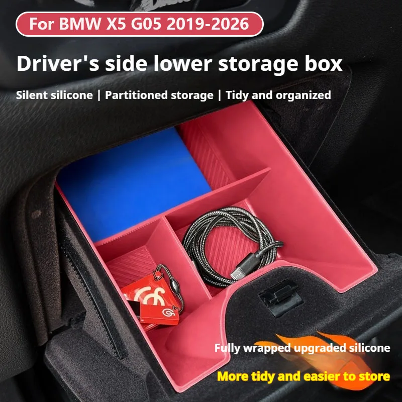 For BMW X5 G05 2019-2026 Car Driver's side storage compartment with silicone interior decorative storage items
For BMW X5 G05 2019-2026 Car Driver's side storage compartment with silicone interior decorative storage items
