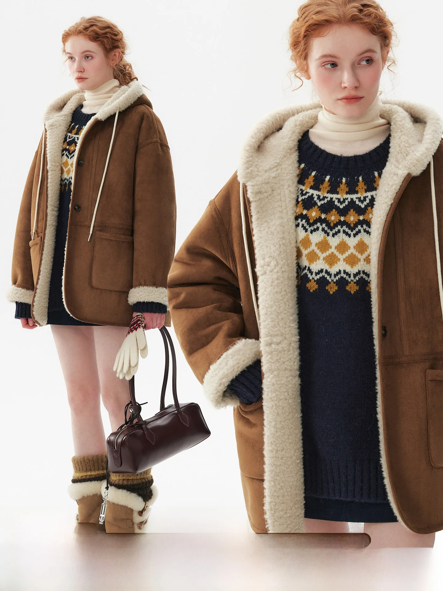 Cisas Pine Thiened Leather Fur Inteated Hat Coat Women Winter Warm Polyester Fiber Long Sve Mid-Length Coat
Cisas Pine Thiened Leather Fur Inteated Hat Coat Women Winter Warm Polyester Fiber Long Sve Mid-Length Coat