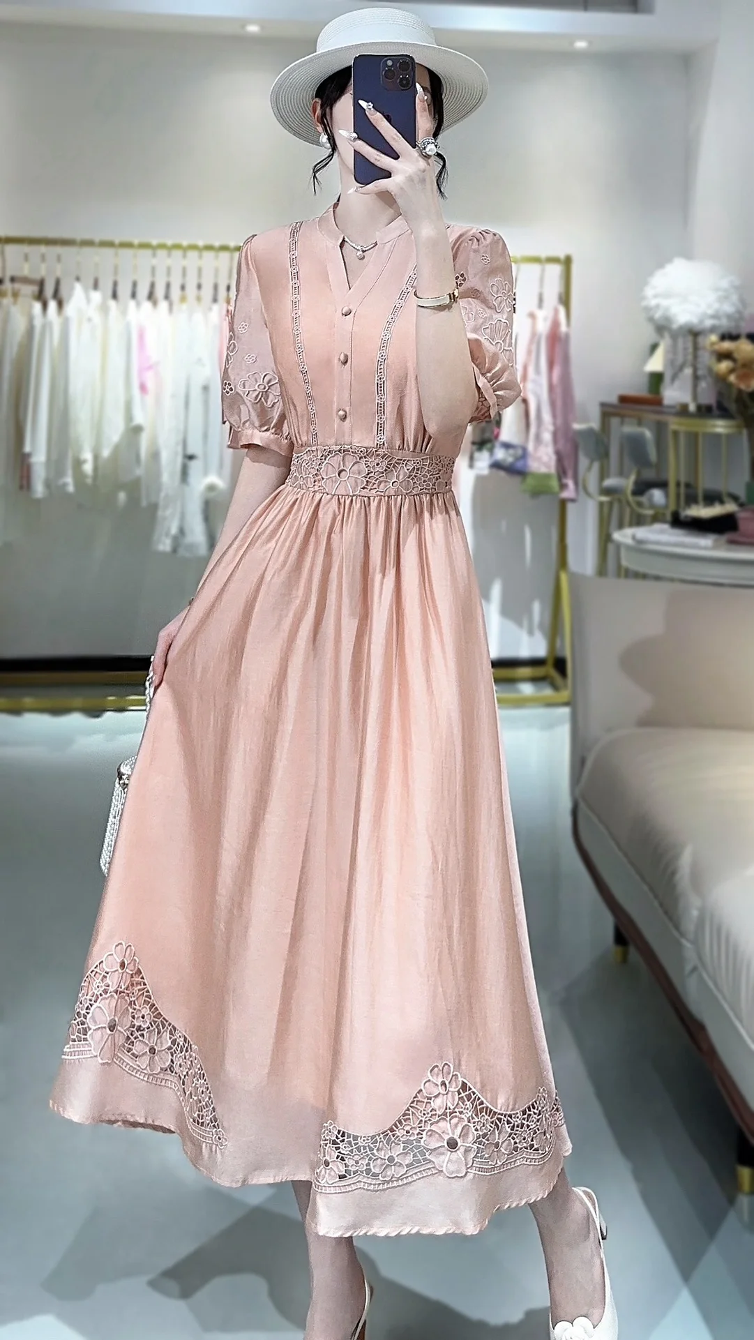 2024 Women's Clothing Hollow Embroidery Elastic Waist Dress Spring Summer New 0704
2024 Women's Clothing Hollow Embroidery Elastic Waist Dress Spring Summer New 0704