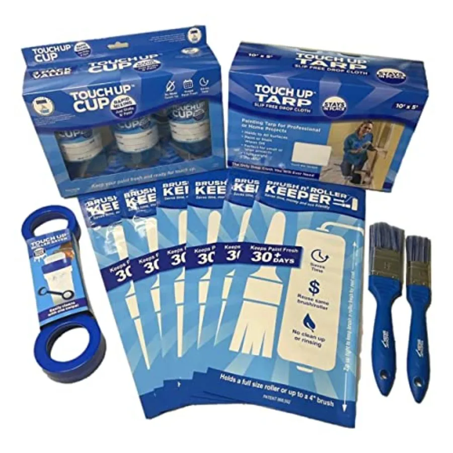 Ultimate Painting Kit - Includes 3 Paint Storage Containers, 1 Painters Tarp, 1 Paint Roller Cleaner Tool, 2 Touch Up Paint Bru
Ultimate Painting Kit - Includes 3 Paint Storage Containers, 1 Painters Tarp, 1 Paint Roller Cleaner Tool, 2 Touch Up Paint Bru
