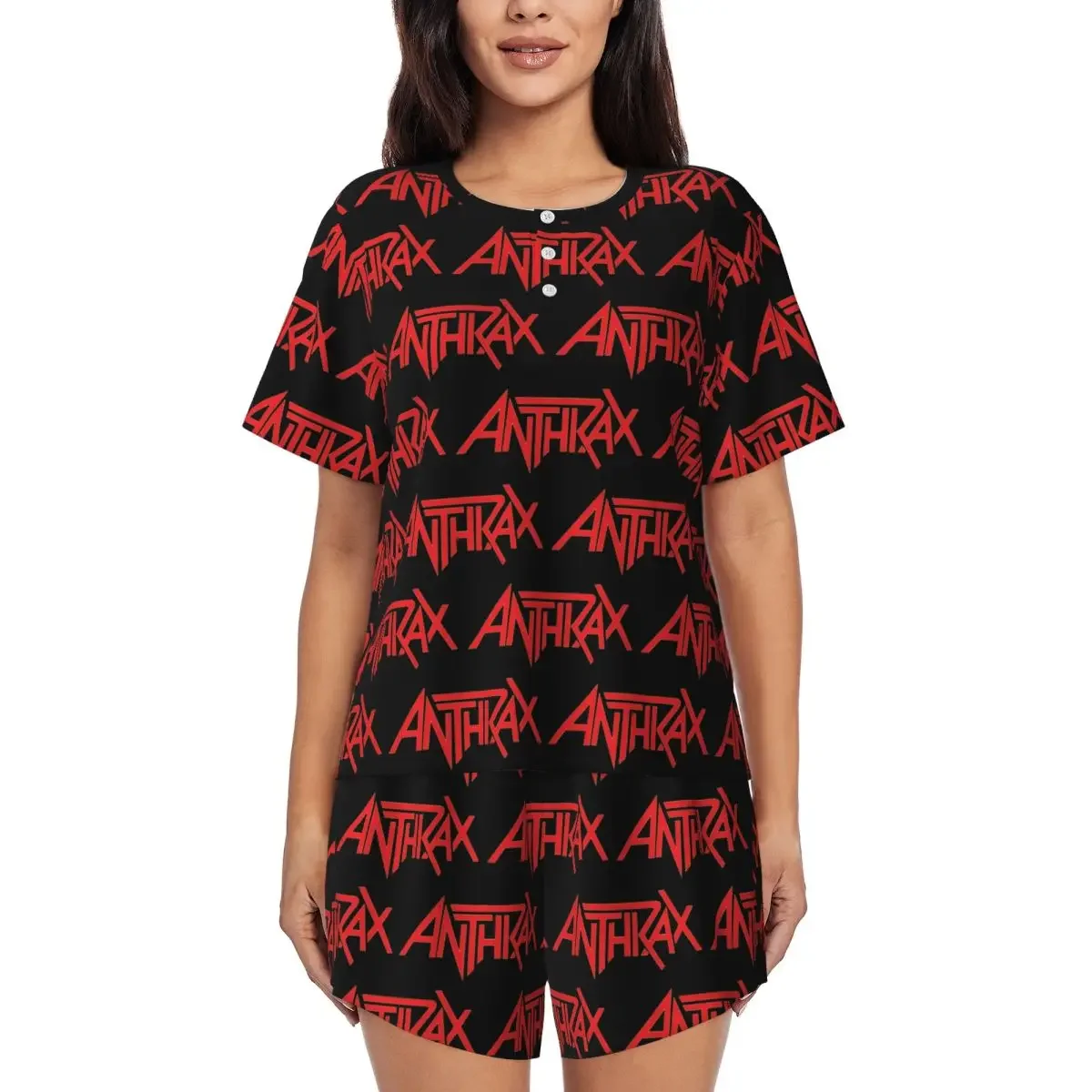 Anthrax Music Band Logo Round Neck Short Sleeve Nightgowns for Sleeping Sleepshirts Women Loose Pajama Set Short Pants
Anthrax Music Band Logo Round Neck Short Sleeve Nightgowns for Sleeping Sleepshirts Women Loose Pajama Set Short Pants