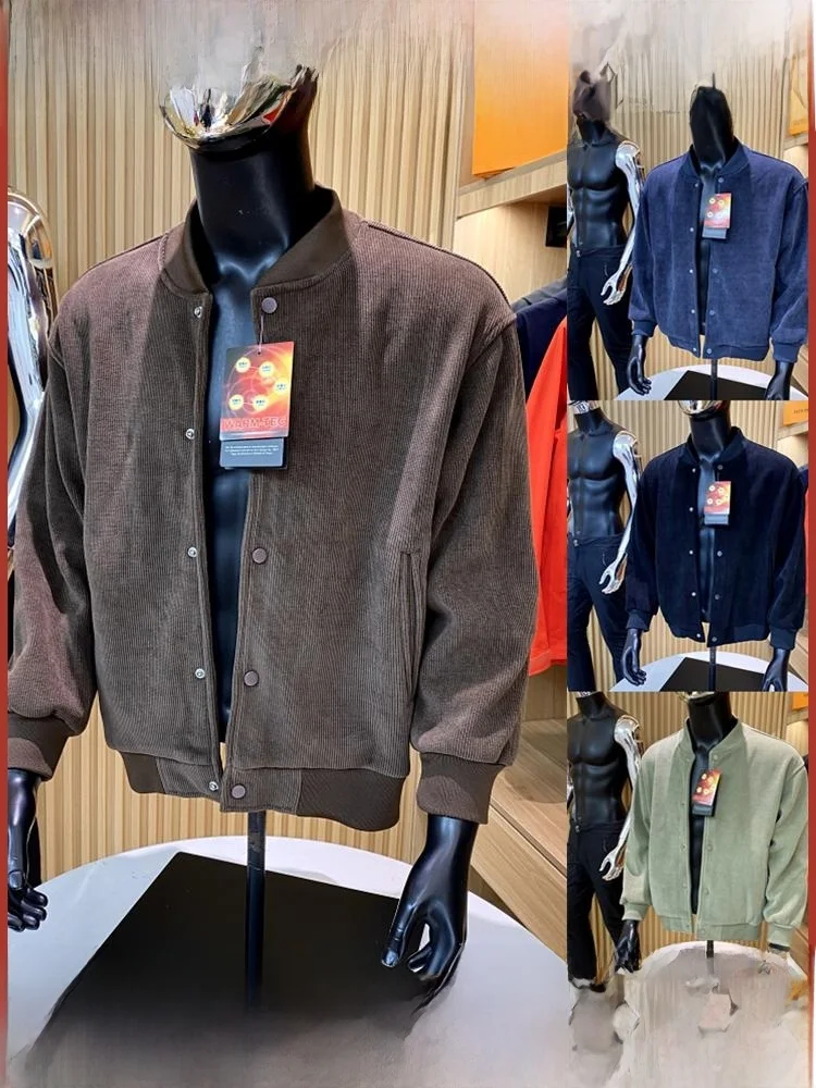 Men's Baseball Collar Fce Lined Casual Jaet Autumn Winter Vertical Stripe Corduroy Jaet Loose Fit Youth Faion
Men's Baseball Collar Fce Lined Casual Jaet Autumn Winter Vertical Stripe Corduroy Jaet Loose Fit Youth Faion