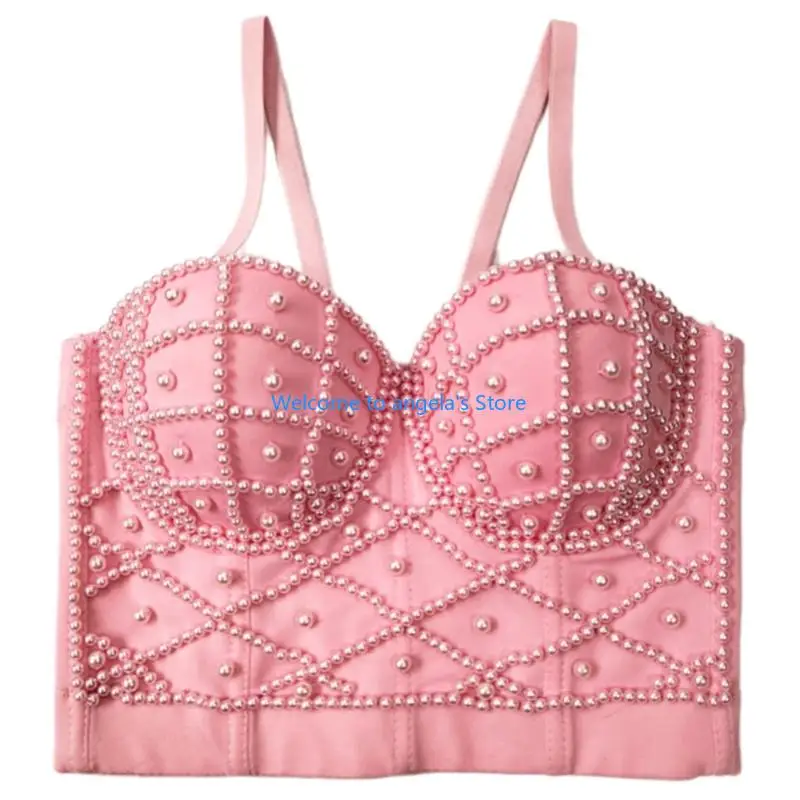 X4YC Stylish Fishbone Structure Camisole With Pearls Decoration Crop Tops For Parties
X4YC Stylish Fishbone Structure Camisole With Pearls Decoration Crop Tops For Parties