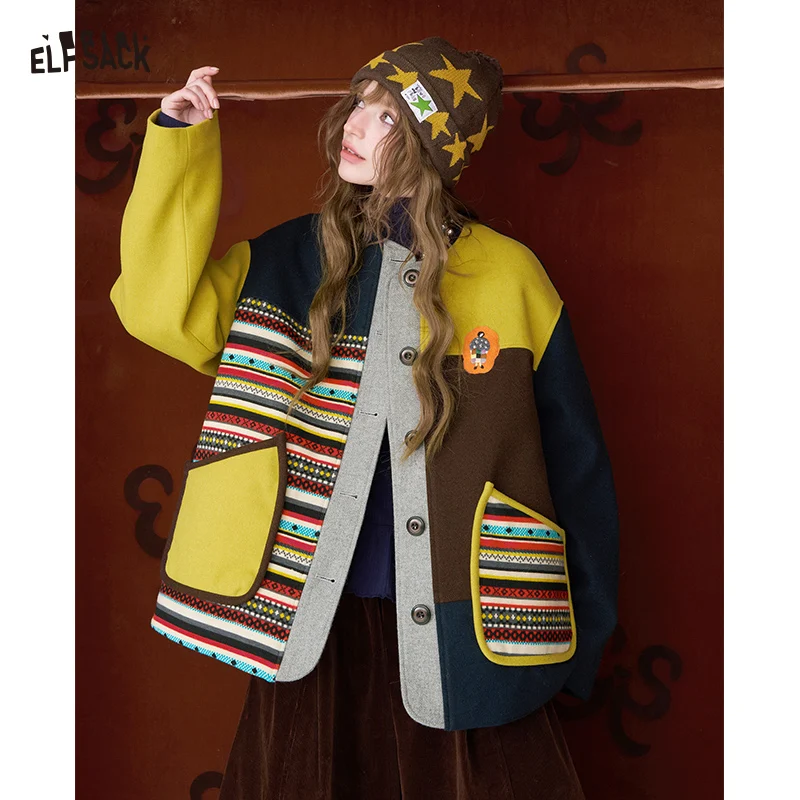 ELFSACK Y2K Loose Pattern Patchwork Stripe Contrast Sleeve Round Neck Coat For Women
ELFSACK Y2K Loose Pattern Patchwork Stripe Contrast Sleeve Round Neck Coat For Women