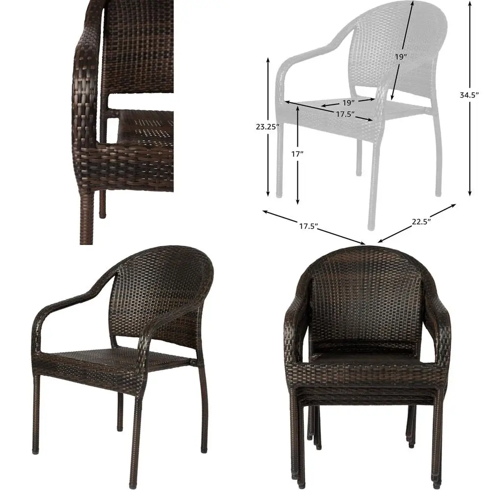 Всепогодные плетеные стулья-стакеры цвета мокко, легкие, не требуют сборки, для использования в помещении и на улице — набор из 4 шт.
Всепогодные плетеные стулья-стакеры цвета мокко, легкие, не требуют сборки, для использования в помещении и на улице — набор из 4 шт.