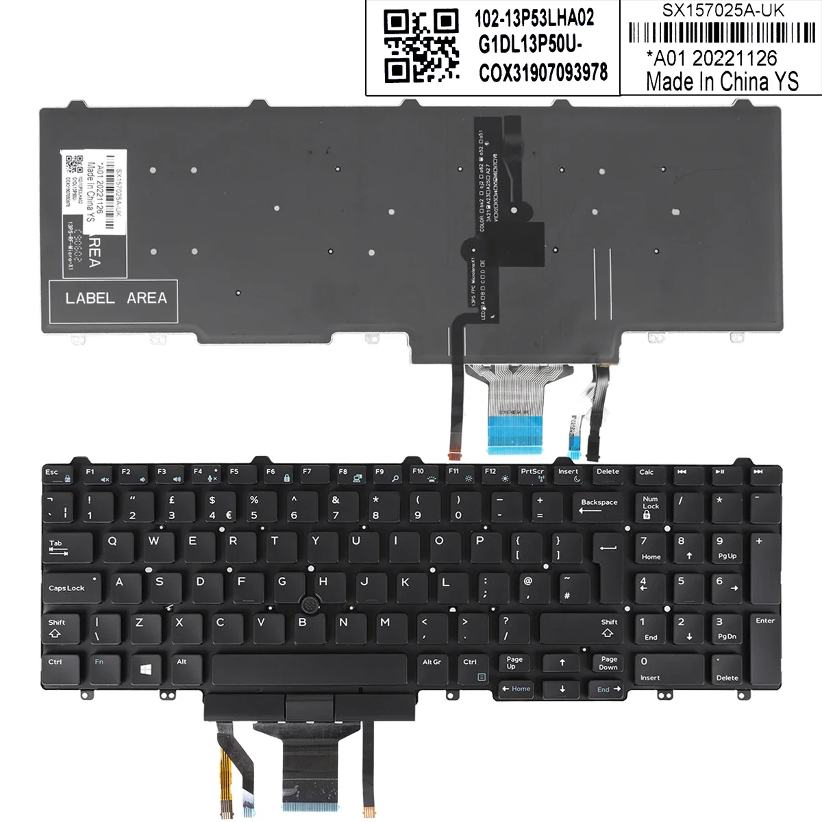 Клавиатура для ноутбука DELL E5550 из Великобритании с черной подсветкой и точечной ручкой
Клавиатура для ноутбука DELL E5550 из Великобритании с черной подсветкой и точечной ручкой
