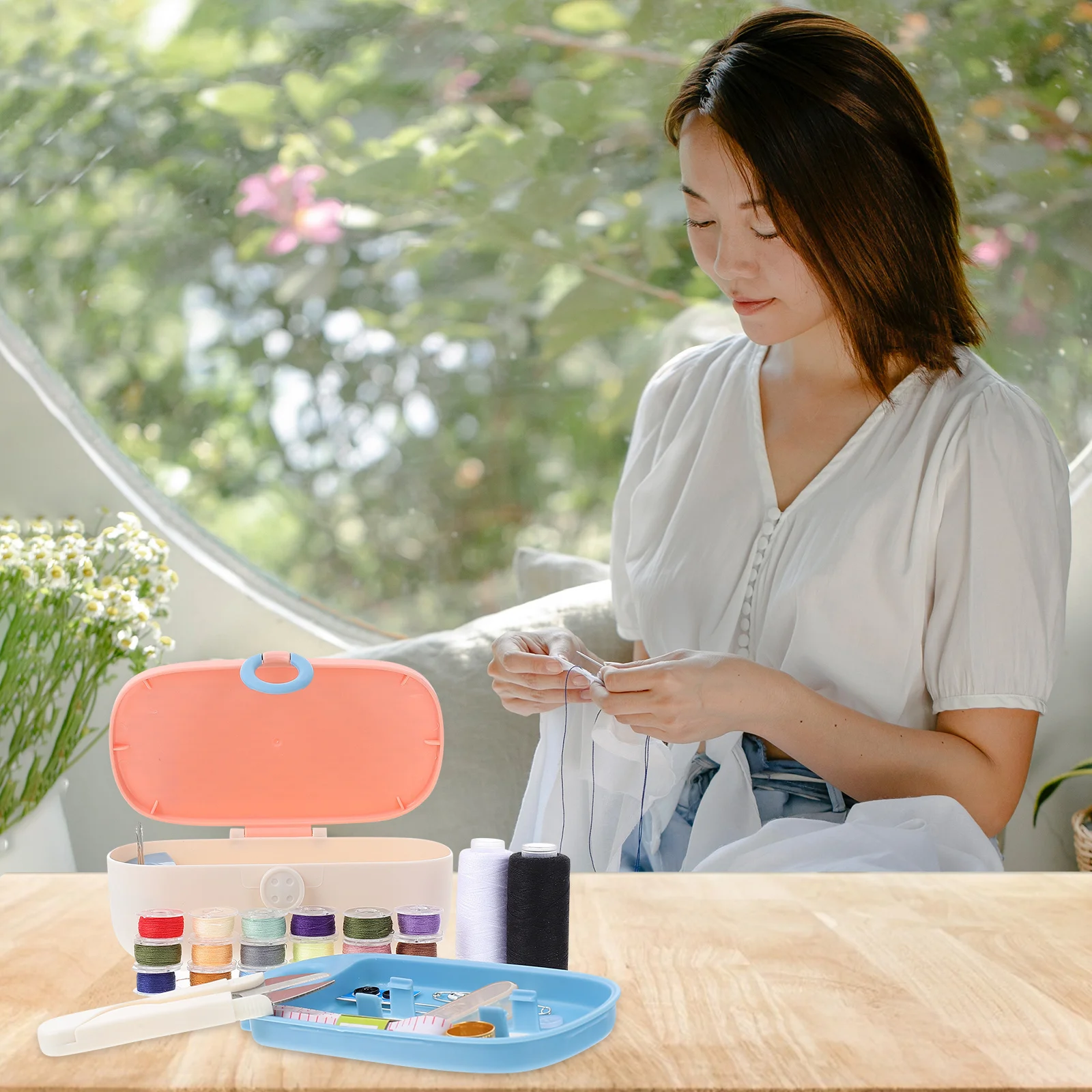 Portable Sewing Needlework Kit Pink Durable Tailoring Tool Box Home Outdoor Quilting Thread Accessories Sewing Tool Box
Portable Sewing Needlework Kit Pink Durable Tailoring Tool Box Home Outdoor Quilting Thread Accessories Sewing Tool Box