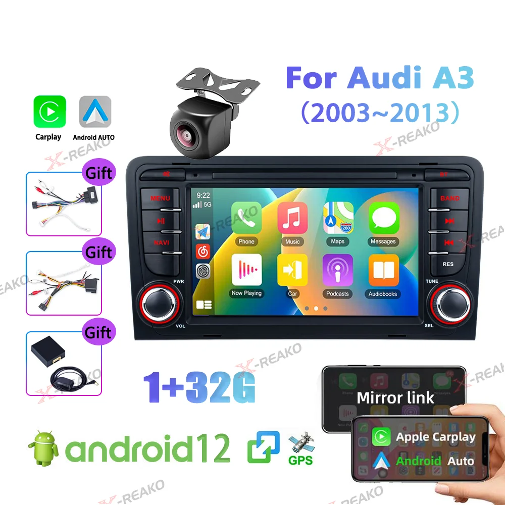 X-REAKO Carplay Car Radio for Audi A3 2003-2013 Android12 Car Multimedia Video Auto Player FM Stereo GPS Navigation BT/WiFi/USB
X-REAKO Carplay Car Radio for Audi A3 2003-2013 Android12 Car Multimedia Video Auto Player FM Stereo GPS Navigation BT/WiFi/USB