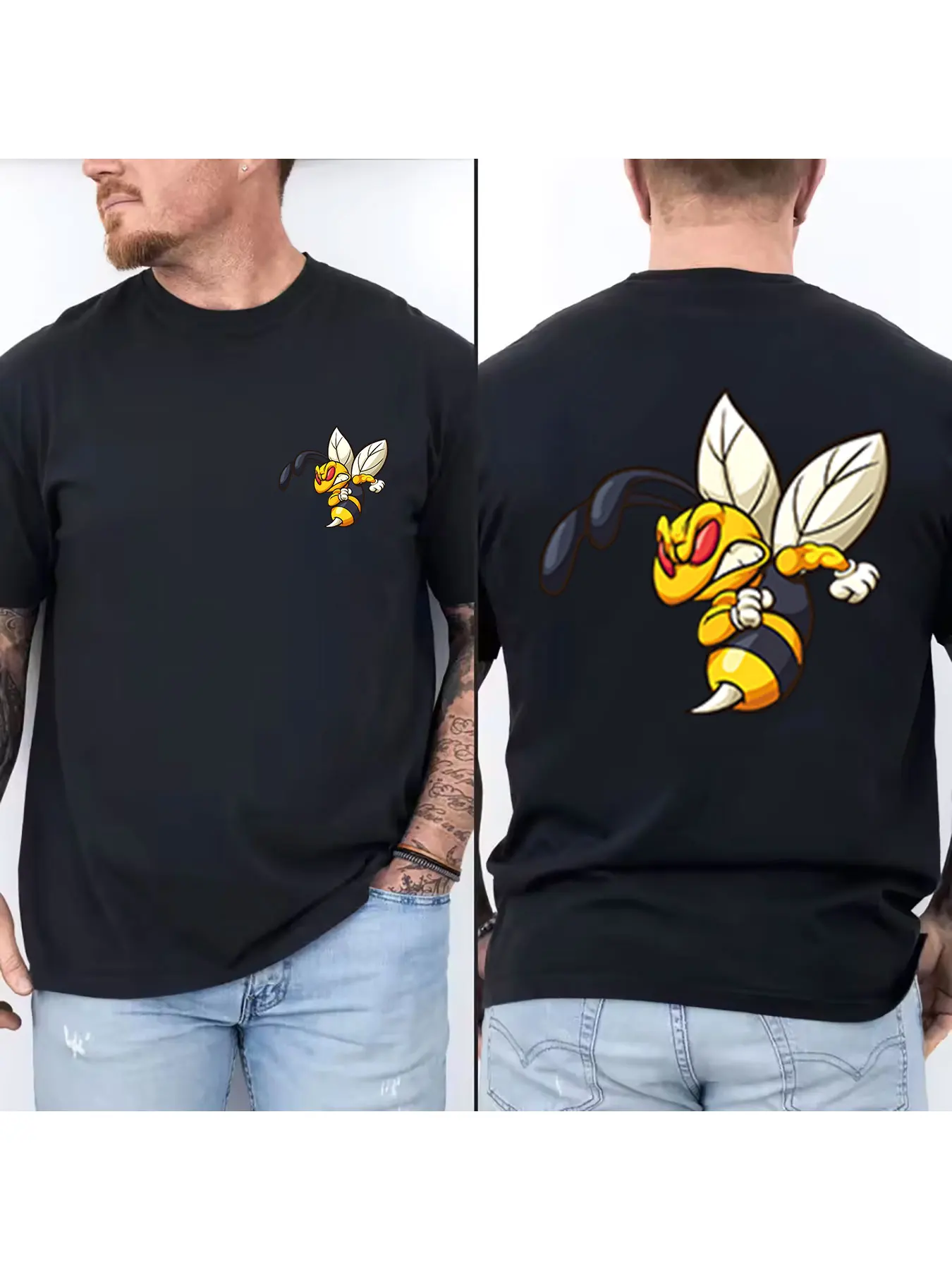 Men's 100% Cotton Short Sleeve T-Shirt, Angry Wasp Graphic Print, Casual Crew Neck Tees, Lightweight Breathable Summer Tops
Men's 100% Cotton Short Sleeve T-Shirt, Angry Wasp Graphic Print, Casual Crew Neck Tees, Lightweight Breathable Summer Tops