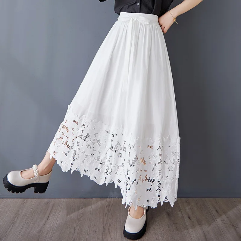 Кружевная ажурная кружевная юбка А-силуэта с завышенной талией для эффекта похудения, однотонная юбка на резинке
Кружевная ажурная кружевная юбка А-силуэта с завышенной талией для эффекта похудения, однотонная юбка на резинке