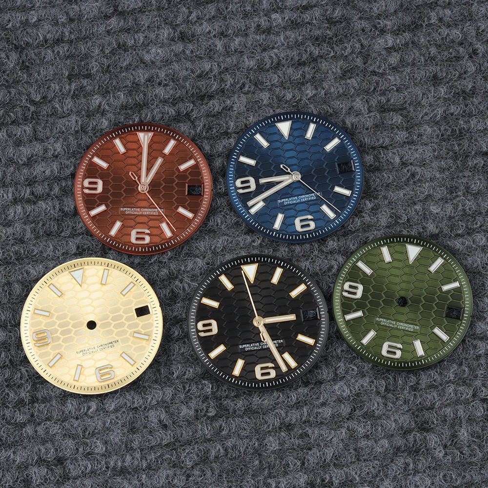 28.5mm Dial Hands For Dweller-Land NH35 Dial Green Blue Luminous Watch Face Modified Watch Accessories for NH35 NH36 Movements
28.5mm Dial Hands For Dweller-Land NH35 Dial Green Blue Luminous Watch Face Modified Watch Accessories for NH35 NH36 Movements