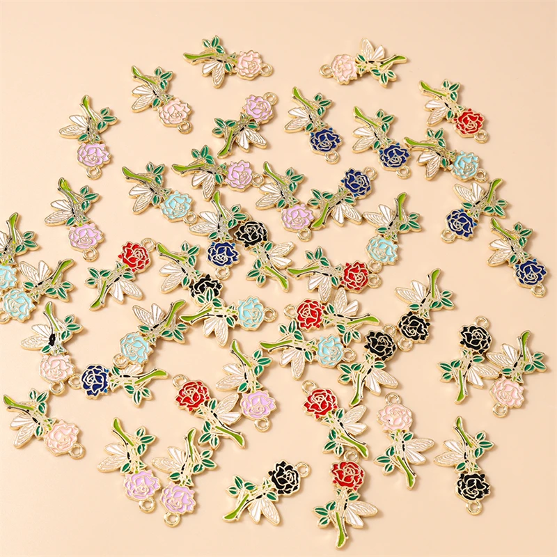 20pcs 18x28mm Cute Enamel Rose Flower Charms Pendants for Making Necklaces Earrings Bracelets DIY Crafts Jewelry Accessories
20pcs 18x28mm Cute Enamel Rose Flower Charms Pendants for Making Necklaces Earrings Bracelets DIY Crafts Jewelry Accessories