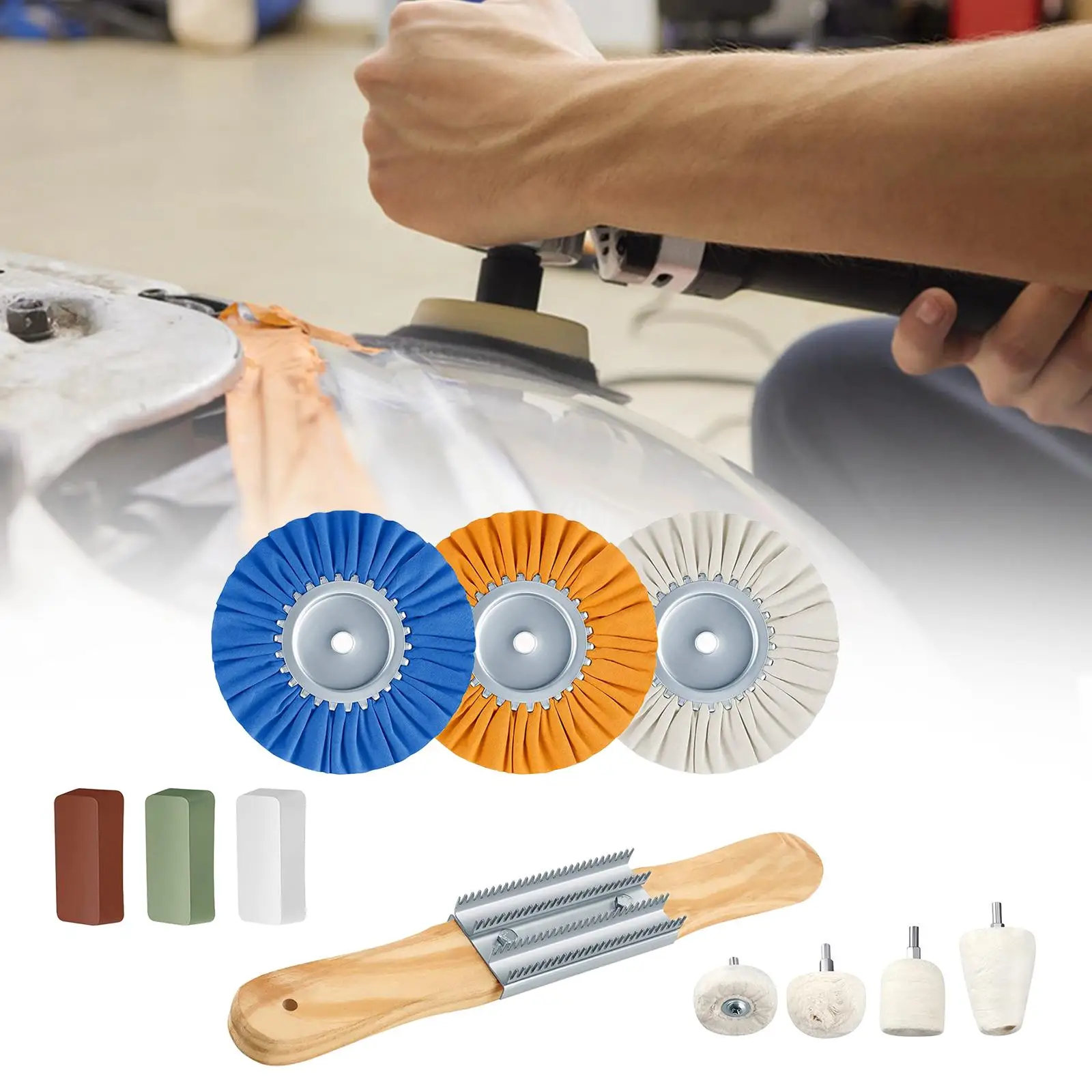 11x Buffing Wheel Polishing Kit 8" Polishing Wheel for Glass Stainless Steel
11x Buffing Wheel Polishing Kit 8" Polishing Wheel for Glass Stainless Steel