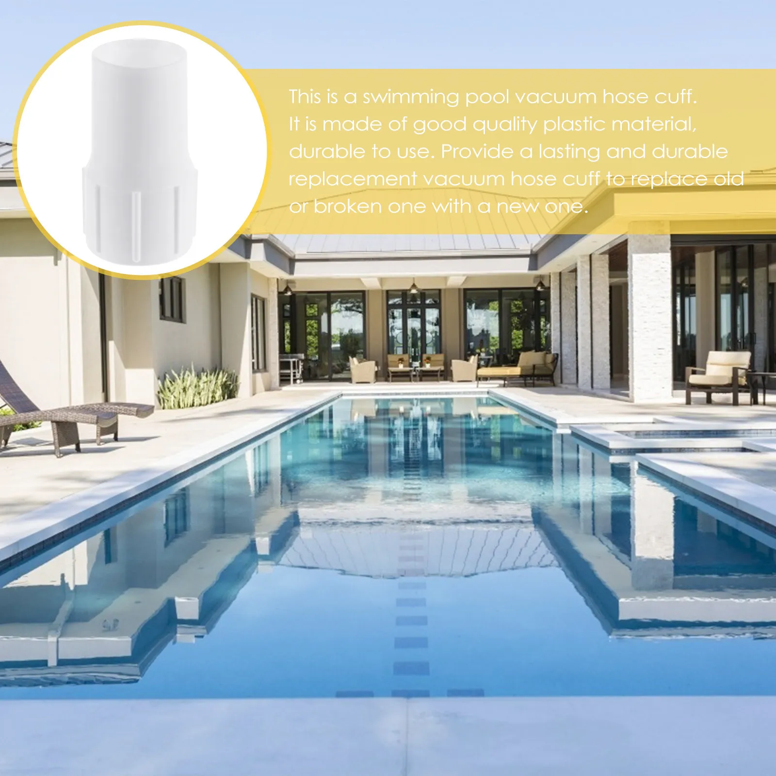 2Pcs Sturdy Swimming Pool Vacuum Skimmer Connector Plastic Hose End Cuff for 47Cm Id Drainage Pipe Pool Cleaner Replacement
2Pcs Sturdy Swimming Pool Vacuum Skimmer Connector Plastic Hose End Cuff for 47Cm Id Drainage Pipe Pool Cleaner Replacement
