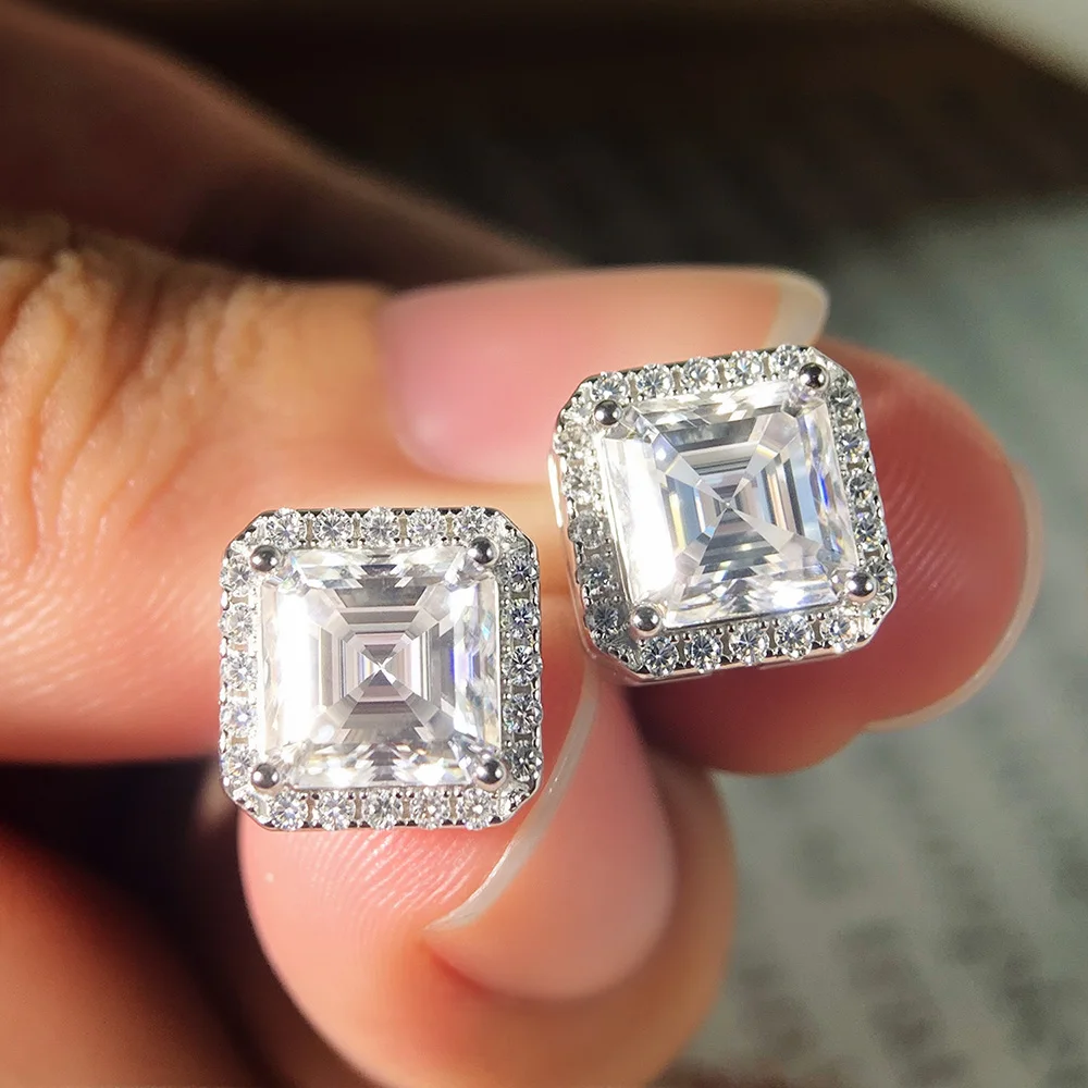HORRIPAL 100% Real Moissanite Stud Earrings For Women Ascher Cut GRA Certified S925 Sterling Silver Engagement Gift Fine Jewelry
HORRIPAL 100% Real Moissanite Stud Earrings For Women Ascher Cut GRA Certified S925 Sterling Silver Engagement Gift Fine Jewelry