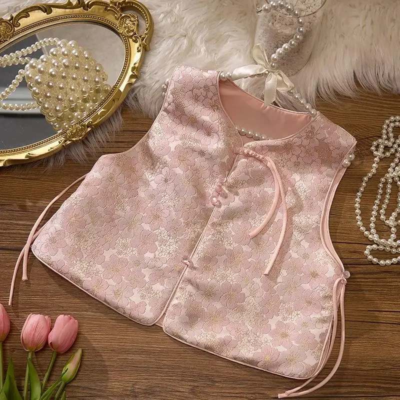New Chinese Style Vest Blouse Kids Vintage Tang Suit Top Vests Spring Summer Qipao Tops Girls Exquisite Print Flower Waistcoat
New Chinese Style Vest Blouse Kids Vintage Tang Suit Top Vests Spring Summer Qipao Tops Girls Exquisite Print Flower Waistcoat