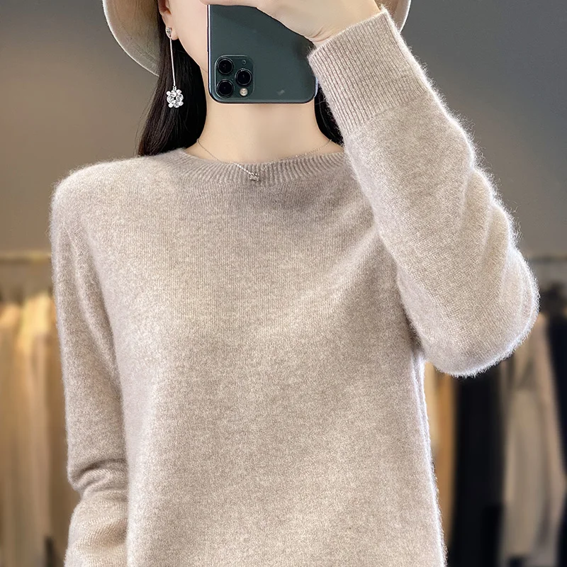 Spring and Autumn Wool Knitted pullover Women's O-neck Long Sleeve Solid Color Sweater Fashion High Quality Top
Spring and Autumn Wool Knitted pullover Women's O-neck Long Sleeve Solid Color Sweater Fashion High Quality Top