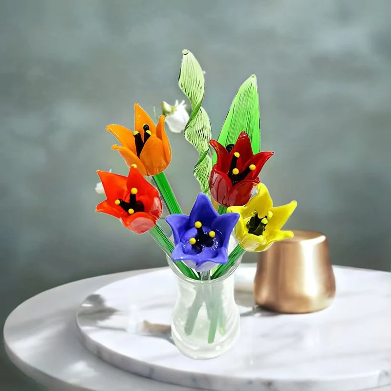 Handmade Colorful Murano Glass Flower Craft Figurine Wedding Valentine's Day Favors Gifts Table Decor Ornament Long Handle 17cm
Handmade Colorful Murano Glass Flower Craft Figurine Wedding Valentine's Day Favors Gifts Table Decor Ornament Long Handle 17cm