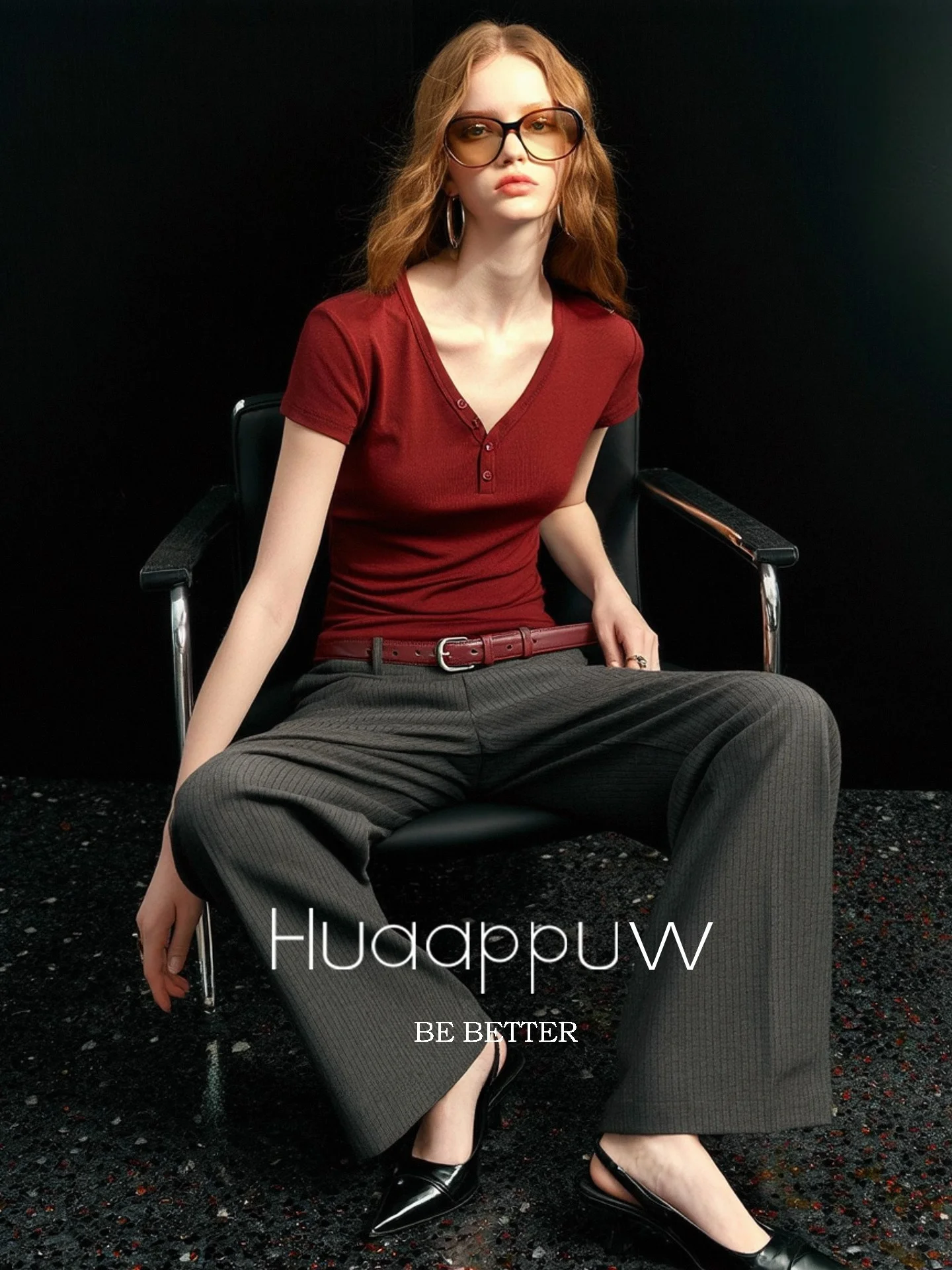 Red Vintage T-Shirt Women's Summer New Design V-neck Half Buttoned Top Huaappuw French Style Standard Fit Short Sleeve
Red Vintage T-Shirt Women's Summer New Design V-neck Half Buttoned Top Huaappuw French Style Standard Fit Short Sleeve