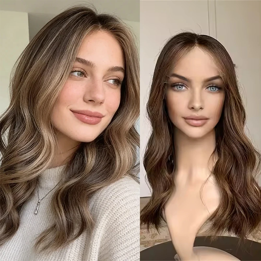 Fashion Lace Front Wig 13x4 Dark Brown Blonde Highlights Glueless Wig HD Transparent Synthetic Wig for Women Ladies 2026 Style
Fashion Lace Front Wig 13x4 Dark Brown Blonde Highlights Glueless Wig HD Transparent Synthetic Wig for Women Ladies 2026 Style