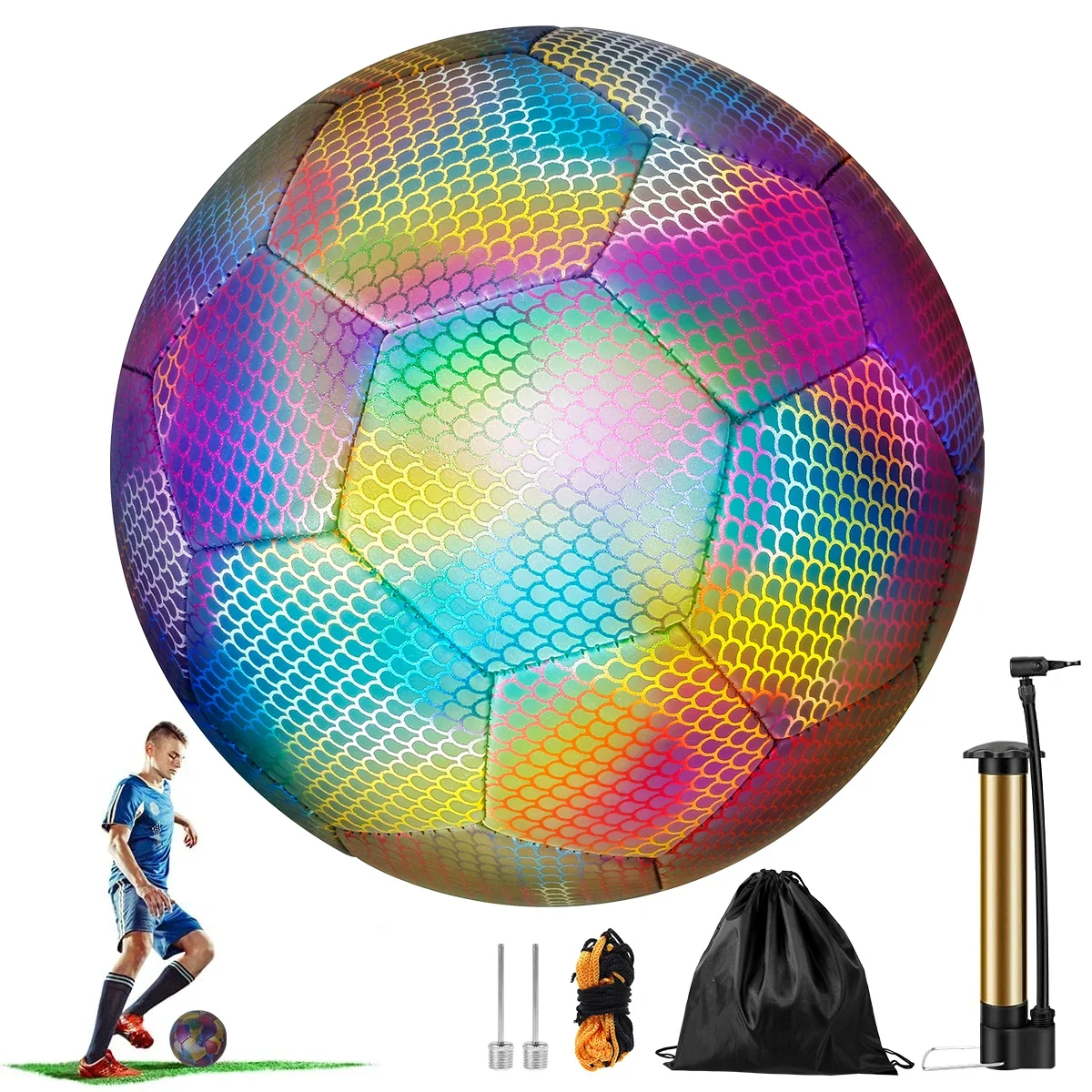 Soccer Ball Luminous Night Reflective Football Glow in the Dark Footballs Size 5 Ball For Student Teenagers Outdoor Team Train
Soccer Ball Luminous Night Reflective Football Glow in the Dark Footballs Size 5 Ball For Student Teenagers Outdoor Team Train