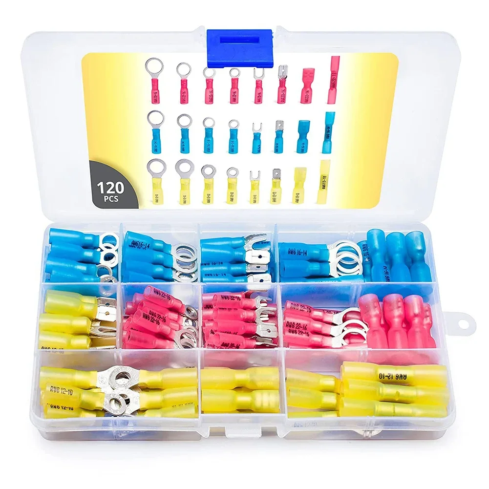 Heat Shrink Wire Connectors, Crimp Connector Assortment, Ring Fork Spade Splices Heat Shrink Wire Connectors
Heat Shrink Wire Connectors, Crimp Connector Assortment, Ring Fork Spade Splices Heat Shrink Wire Connectors