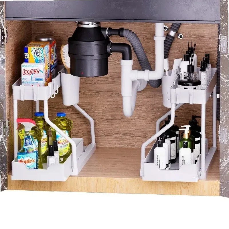 2-Tier Pull-Out Organizer Shelf, Large Capacity Space-Saving Drawer for Kitchen Bathroom Storage
2-Tier Pull-Out Organizer Shelf, Large Capacity Space-Saving Drawer for Kitchen Bathroom Storage