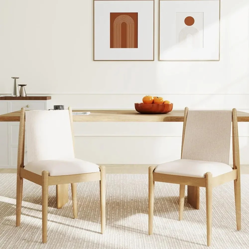 Upholstered Linen Beige Dining Chairs Set of 2, Wooden Armless Kitchen Chairs with Natural Legs and Sturdy Frame for Dining Roo
Upholstered Linen Beige Dining Chairs Set of 2, Wooden Armless Kitchen Chairs with Natural Legs and Sturdy Frame for Dining Roo