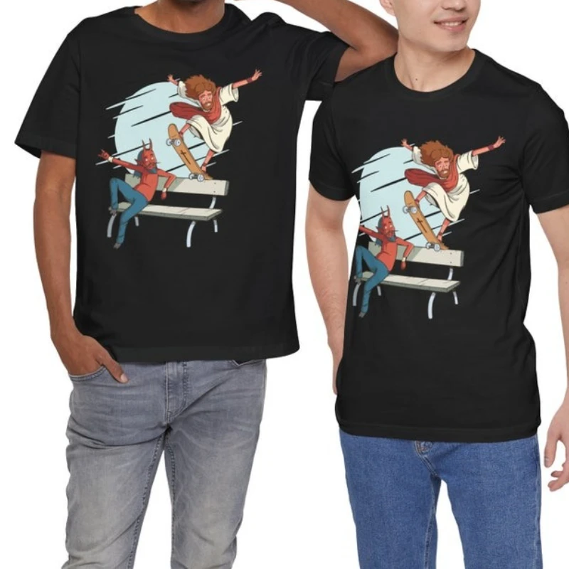 Summer Cotton Short Sleeve Tshirt Skateboard Jesus Print Christian Faith Based Casual Streetwear for Skaters Jesus Lovers Tops
Summer Cotton Short Sleeve Tshirt Skateboard Jesus Print Christian Faith Based Casual Streetwear for Skaters Jesus Lovers Tops