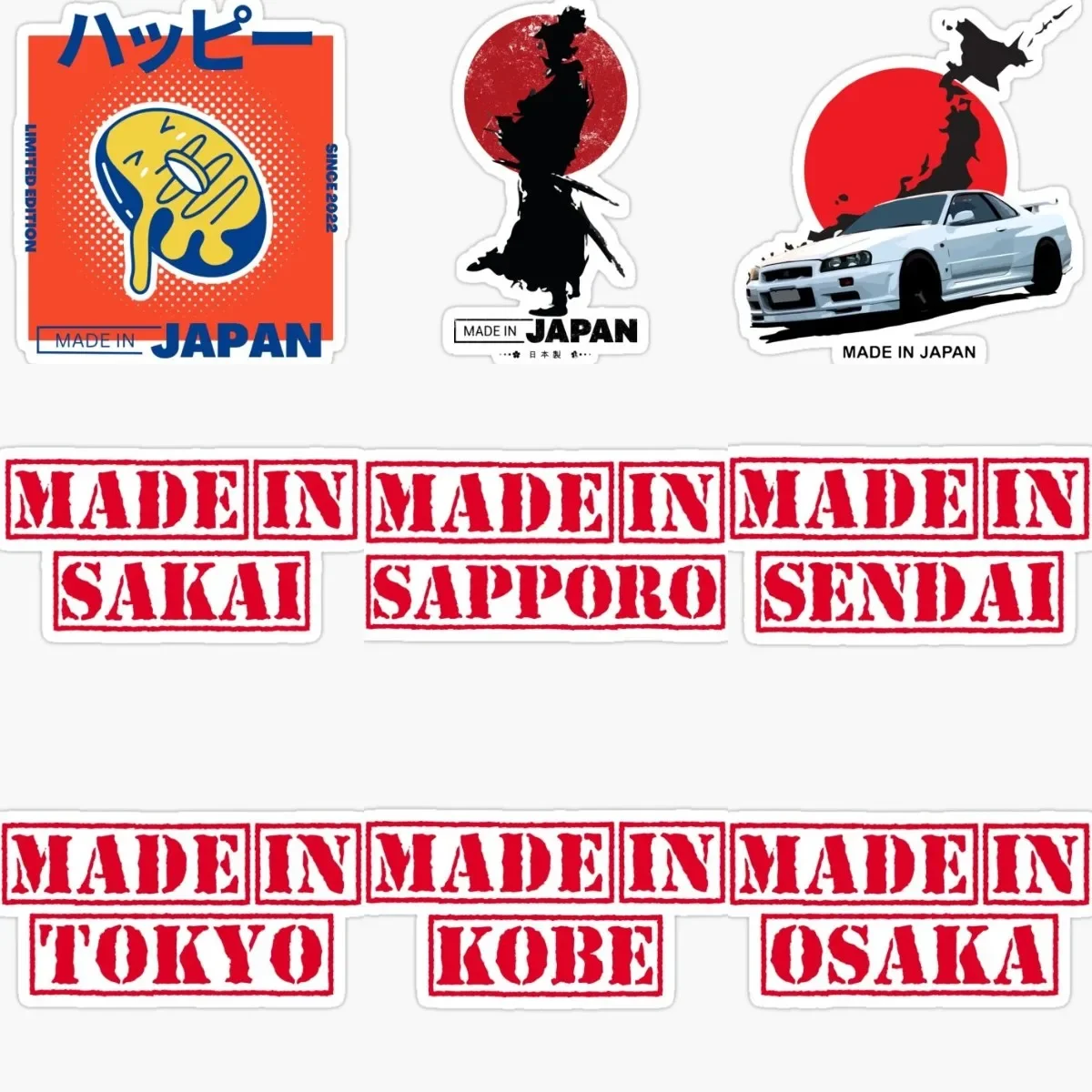 Made in Japan Creative Sticker Vinyl Wall Laptop Camper Accessories Window Truck Bicycle Door Van Moto Glass Helmet Racing Decal
Made in Japan Creative Sticker Vinyl Wall Laptop Camper Accessories Window Truck Bicycle Door Van Moto Glass Helmet Racing Decal