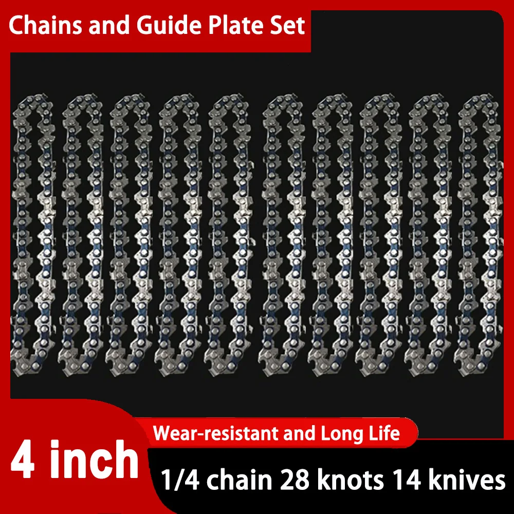 Цепь для электронной пилы мини-бензопила 4 дюйма 1/4 P, 28 узлов, 14 ножей, полотно пилы, Беспроводная мини-пила, цепная пила
Цепь для электронной пилы мини-бензопила 4 дюйма 1/4 P, 28 узлов, 14 ножей, полотно пилы, Беспроводная мини-пила, цепная пила