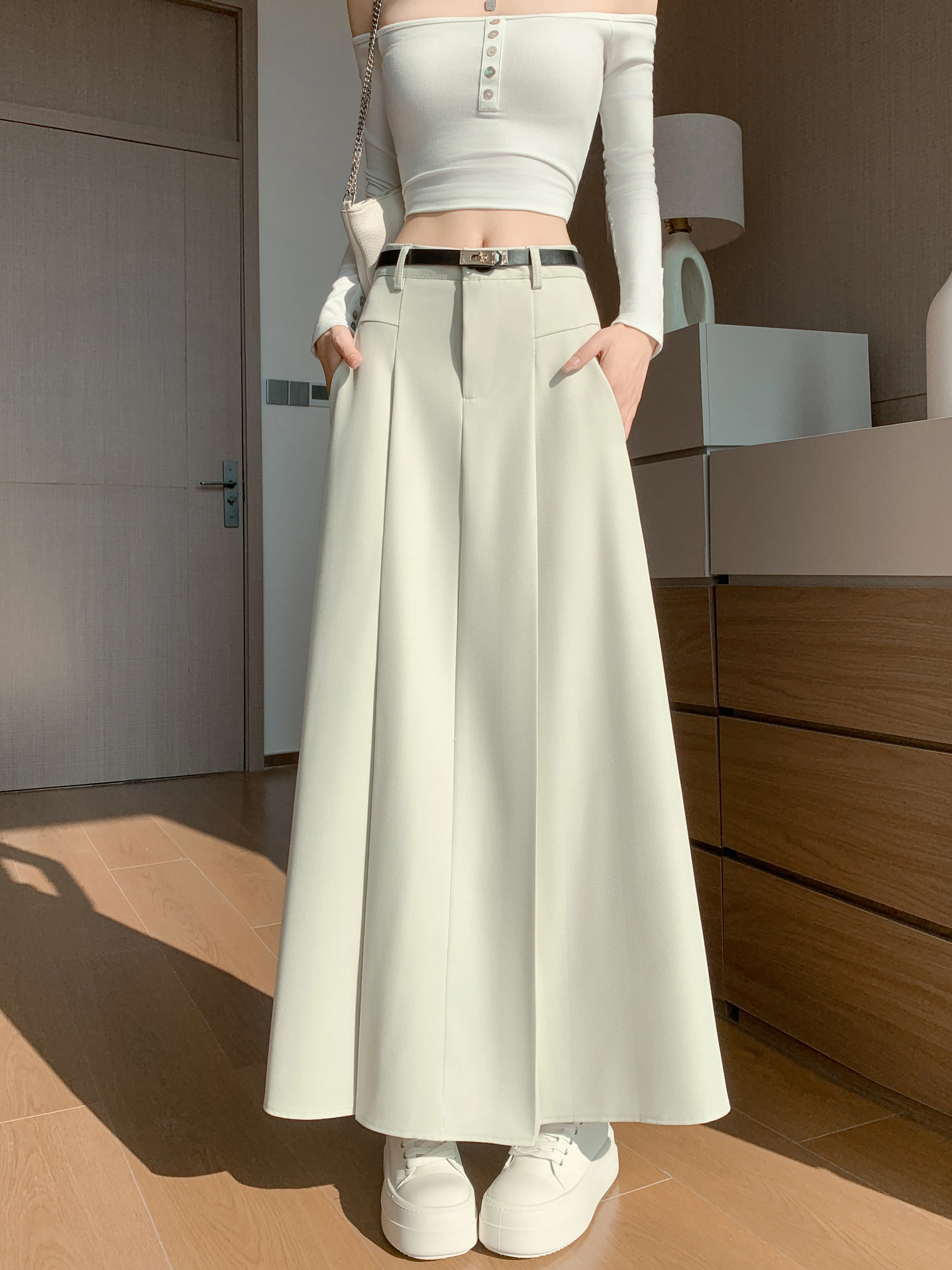 High Waist Suit Fabric Half Skirt Women's Summer High-End Drape Long A-Line Umbrella Skirt Casual Long Skirts
High Waist Suit Fabric Half Skirt Women's Summer High-End Drape Long A-Line Umbrella Skirt Casual Long Skirts