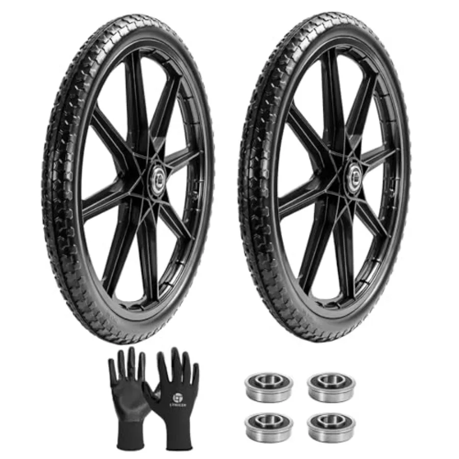 2-Pack 20" Flat Free Cart Wheels, 20x2 Solid Rubber Wheels for Rubbermaid Garden Carts, 3/4" and 5/8" Bearing, 2.5" Hub Length,
2-Pack 20" Flat Free Cart Wheels, 20x2 Solid Rubber Wheels for Rubbermaid Garden Carts, 3/4" and 5/8" Bearing, 2.5" Hub Length,