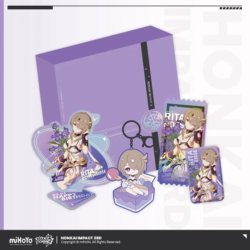 Official Genuine Honkai Impact 3 Rita 2023 Birthday Commemorative Gift Box Eternal Dance miHoYo Anime Peripheral Gift
Official Genuine Honkai Impact 3 Rita 2023 Birthday Commemorative Gift Box Eternal Dance miHoYo Anime Peripheral Gift