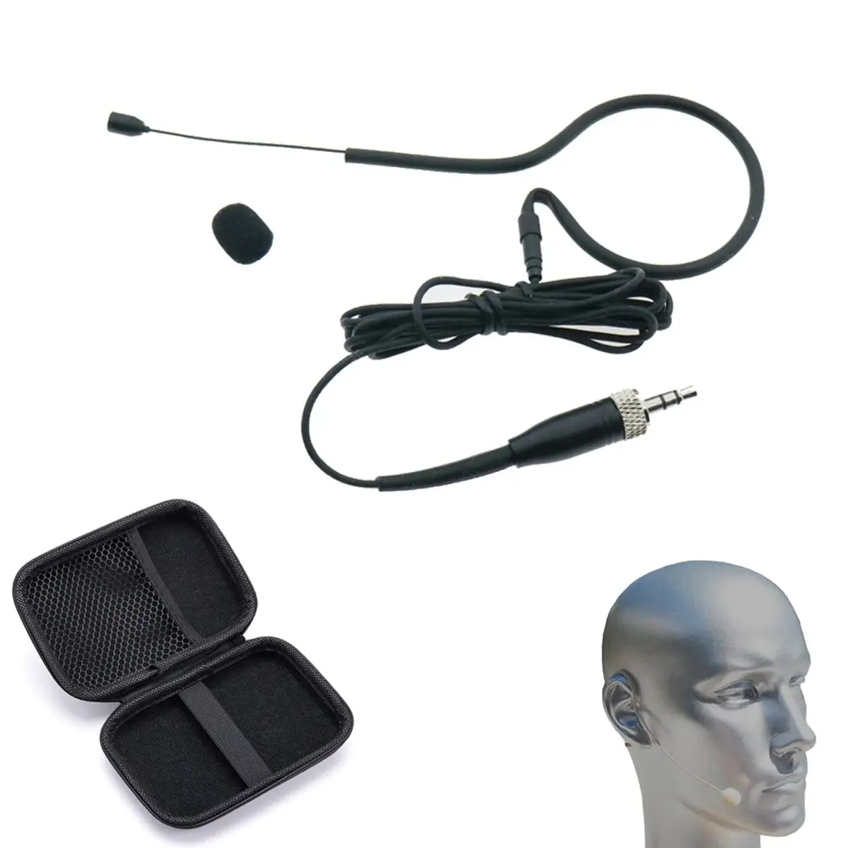 Stage Singing HM200 Black Color EarSet Hanging Headset Microphone For Sennheiser G2 G3 G4 EW XV Zipper Case 3.5mm Lock Plug
Stage Singing HM200 Black Color EarSet Hanging Headset Microphone For Sennheiser G2 G3 G4 EW XV Zipper Case 3.5mm Lock Plug