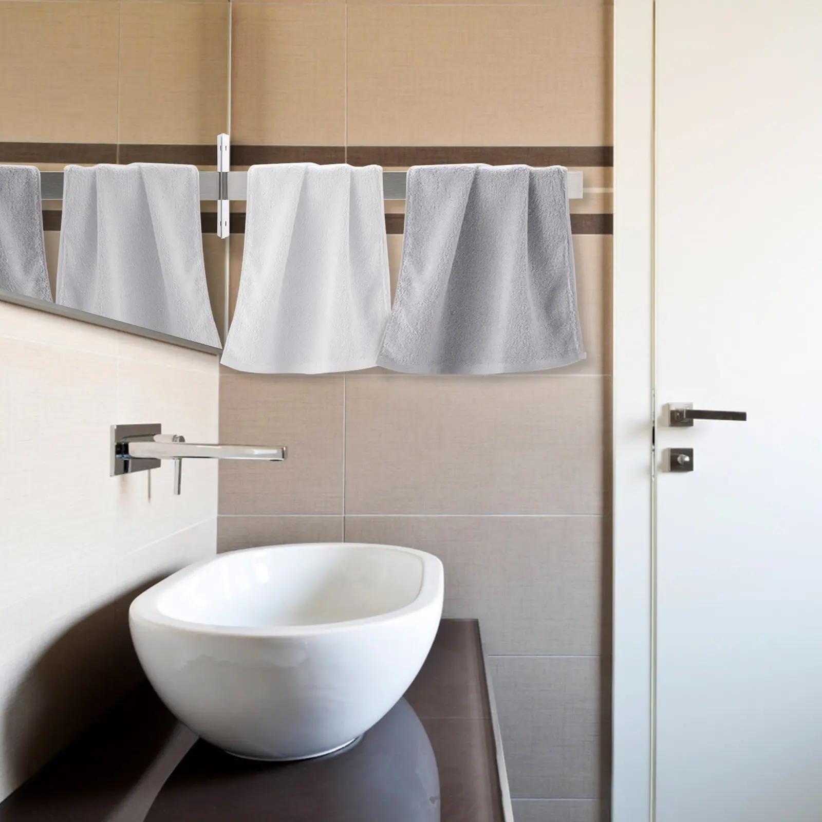 1Set Stainless Steel Towel Rack Wall Mounted No Punching Single Bar Bathroom Kitchen Storage Holder Heavy Duty Scratch Resistant
1Set Stainless Steel Towel Rack Wall Mounted No Punching Single Bar Bathroom Kitchen Storage Holder Heavy Duty Scratch Resistant