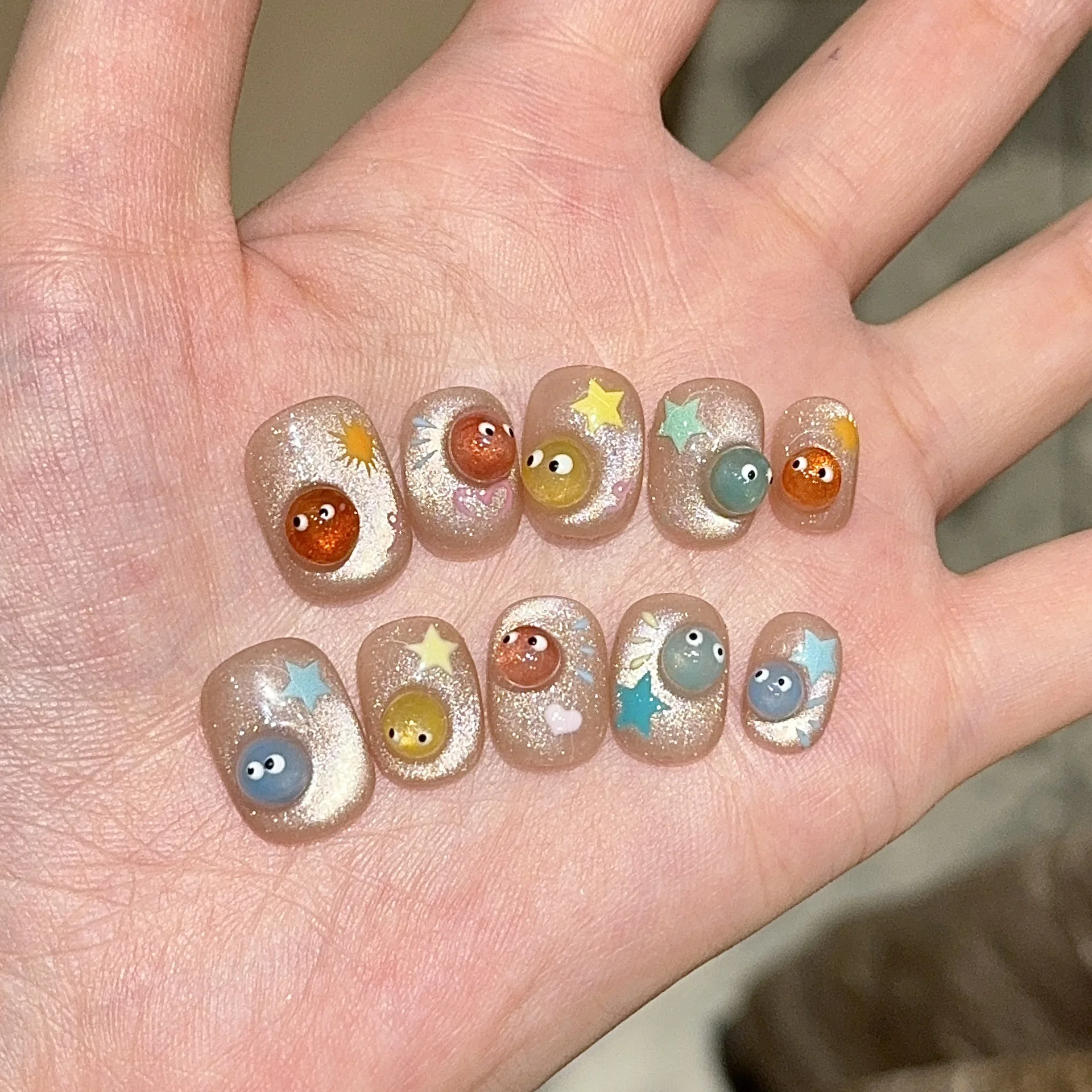 10Pcs Cat's Eye New Cute 3D Small Eyes Wearable Nails Patch Nail and Nail Accessories Press on Nails Detachable Nail Tips
10Pcs Cat's Eye New Cute 3D Small Eyes Wearable Nails Patch Nail and Nail Accessories Press on Nails Detachable Nail Tips