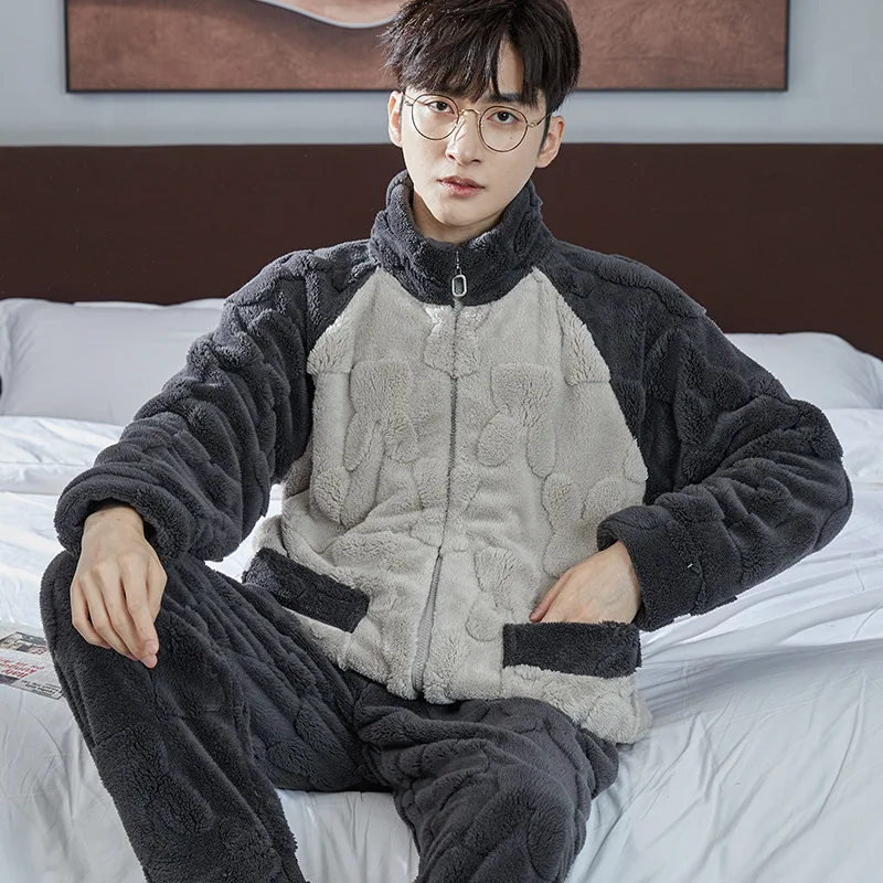 Man Clothing Man Pajama Set Winter Fleece-Lined Large Pajamas Fashion Sweatshirt Loose Bathrobe Homewear Casual Shirt Wholesale
Man Clothing Man Pajama Set Winter Fleece-Lined Large Pajamas Fashion Sweatshirt Loose Bathrobe Homewear Casual Shirt Wholesale