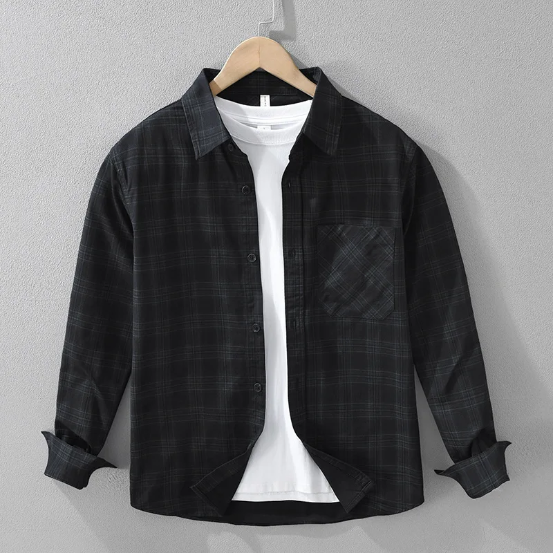 Retro Japanese Sle Long Sve irt Men's Faionable Loose Casual Artistic Plaid Top Comfortable Cotton Daily Wear
Retro Japanese Sle Long Sve irt Men's Faionable Loose Casual Artistic Plaid Top Comfortable Cotton Daily Wear