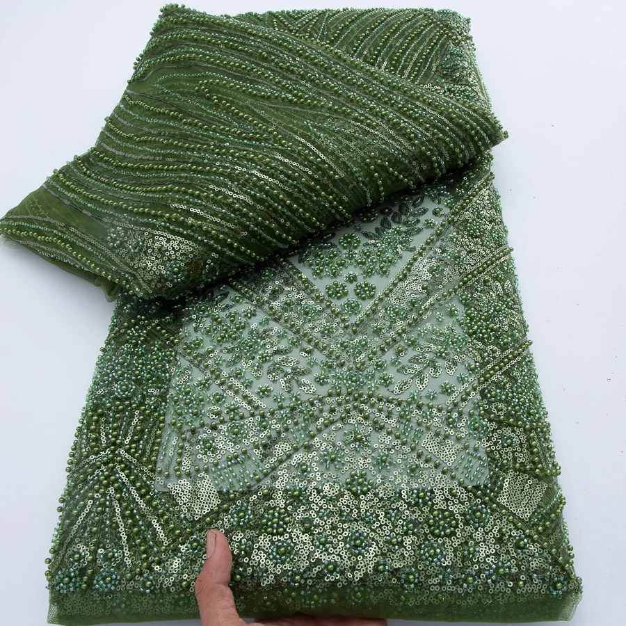 African Lace Fabric 2026 High Quality 5Y French Beaded Luxury Tulle Lace Nigerian Sequins Net Lace Fabric For Wedding Dress
African Lace Fabric 2026 High Quality 5Y French Beaded Luxury Tulle Lace Nigerian Sequins Net Lace Fabric For Wedding Dress