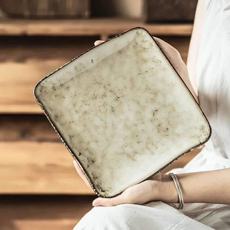 Live Up To Good Food Light Kiln Change Ceramic Square Western Dessert Sushi Pastry Plate Household Tableware
Live Up To Good Food Light Kiln Change Ceramic Square Western Dessert Sushi Pastry Plate Household Tableware