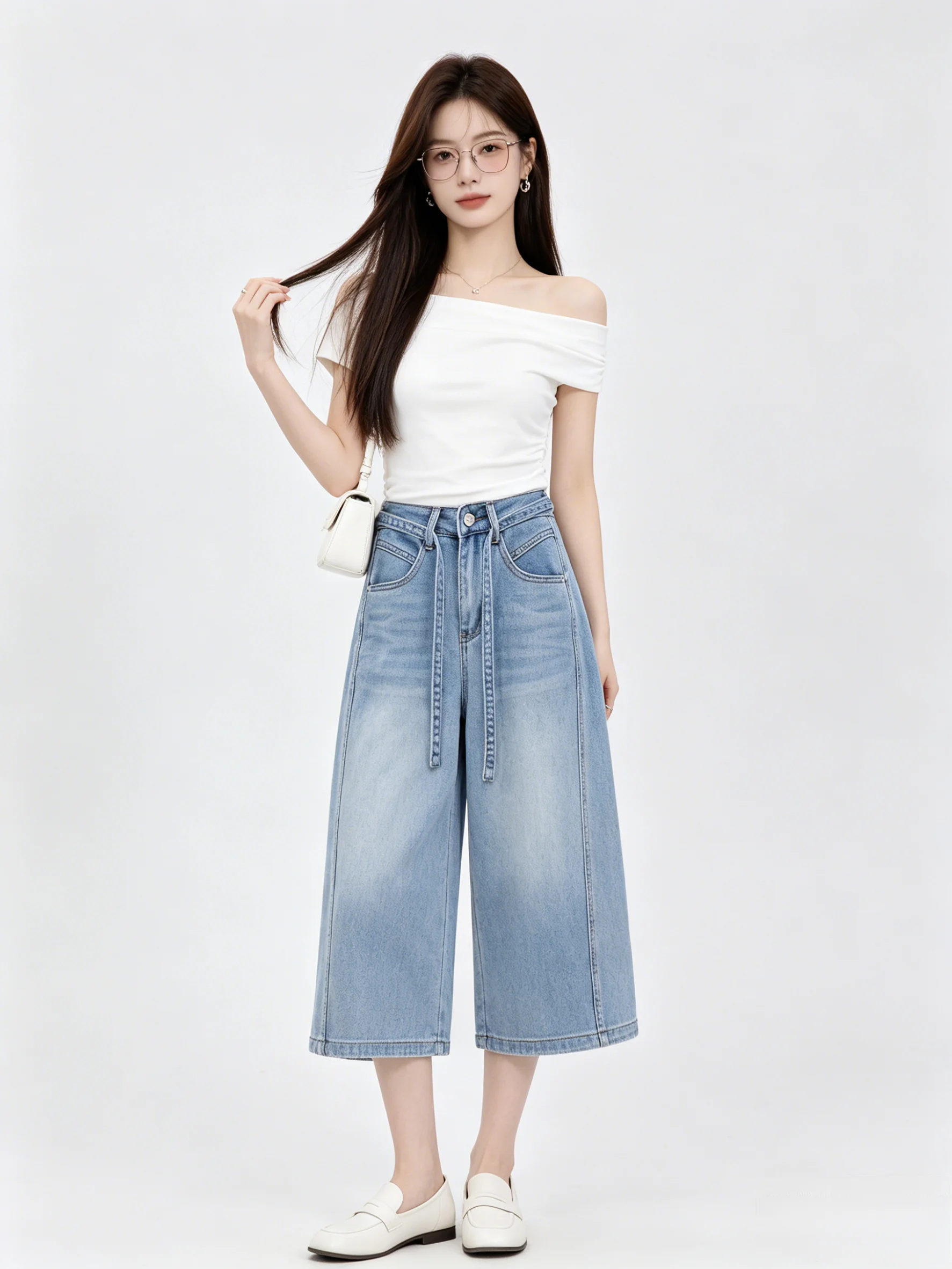 Commute Versatile Light Blue Korean Style Simple Wide Leg Seven-Foot Jeans Summer Season Ladies Casual Comfortable Denim Pants
Commute Versatile Light Blue Korean Style Simple Wide Leg Seven-Foot Jeans Summer Season Ladies Casual Comfortable Denim Pants
