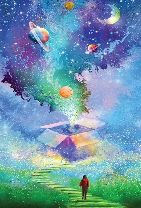 Dreamy Cosmic Box Fantasy Jigsaw Puzzle, Colorful Planets Crescent Moon Stairway To Magical Galaxy Meadow Landscape Wall Decor
Dreamy Cosmic Box Fantasy Jigsaw Puzzle, Colorful Planets Crescent Moon Stairway To Magical Galaxy Meadow Landscape Wall Decor