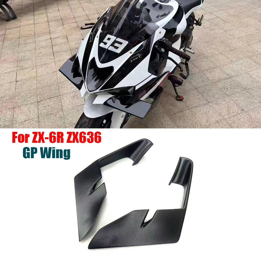 zx6r Motorcycle GP Wing Fixed Wing Spoiler For KAWASAKI ZX-6R ZX-636 2023-2025 abs black Wing spoiler aileron fairing kit
zx6r Motorcycle GP Wing Fixed Wing Spoiler For KAWASAKI ZX-6R ZX-636 2023-2025 abs black Wing spoiler aileron fairing kit