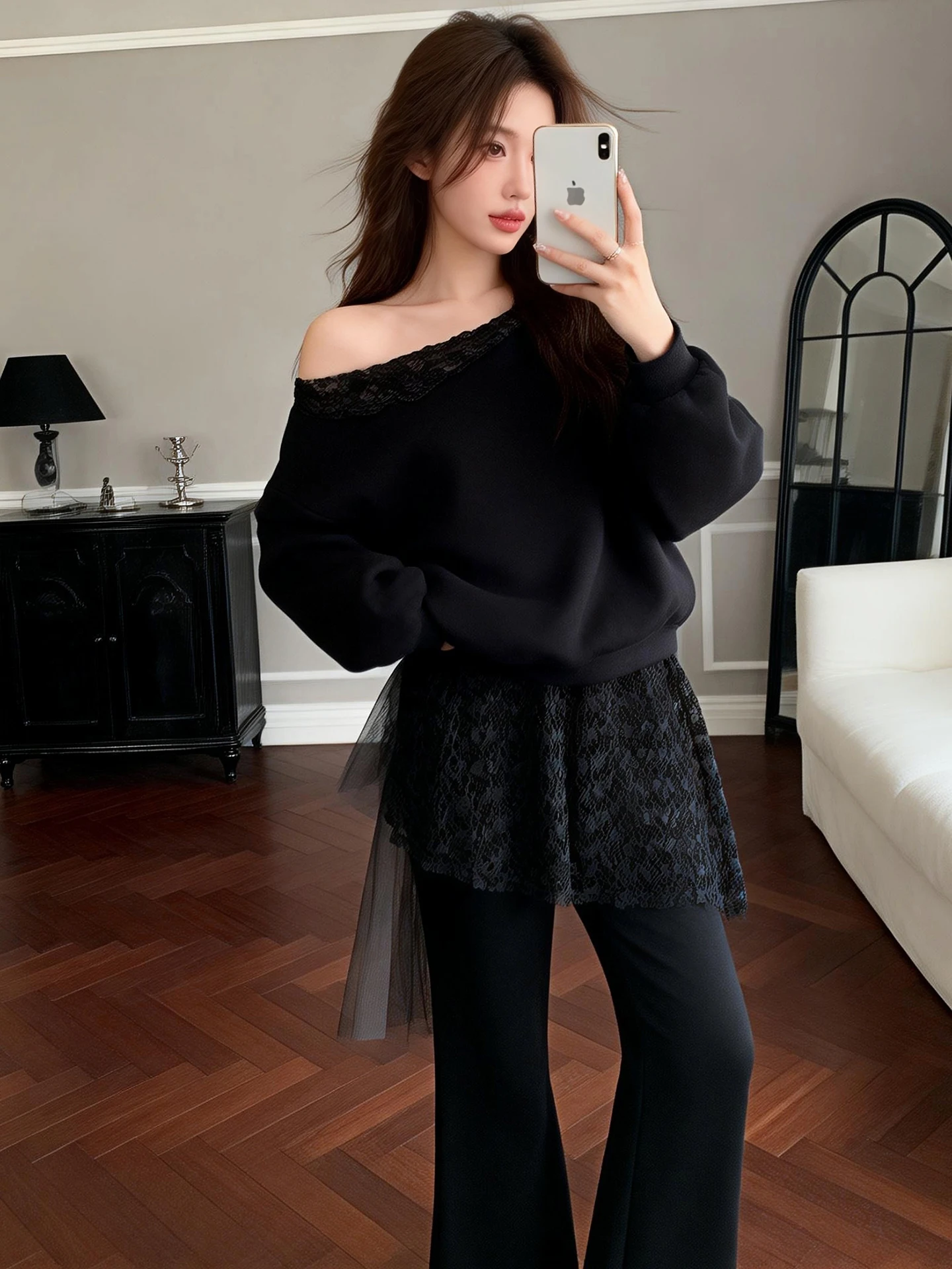 American Lazy Shoulder Sweatshirt High Waist Wide Leg Pants Spring Autumn 2026 New Loose Oversize Sweet And Spicy Two-Piece Set
American Lazy Shoulder Sweatshirt High Waist Wide Leg Pants Spring Autumn 2026 New Loose Oversize Sweet And Spicy Two-Piece Set