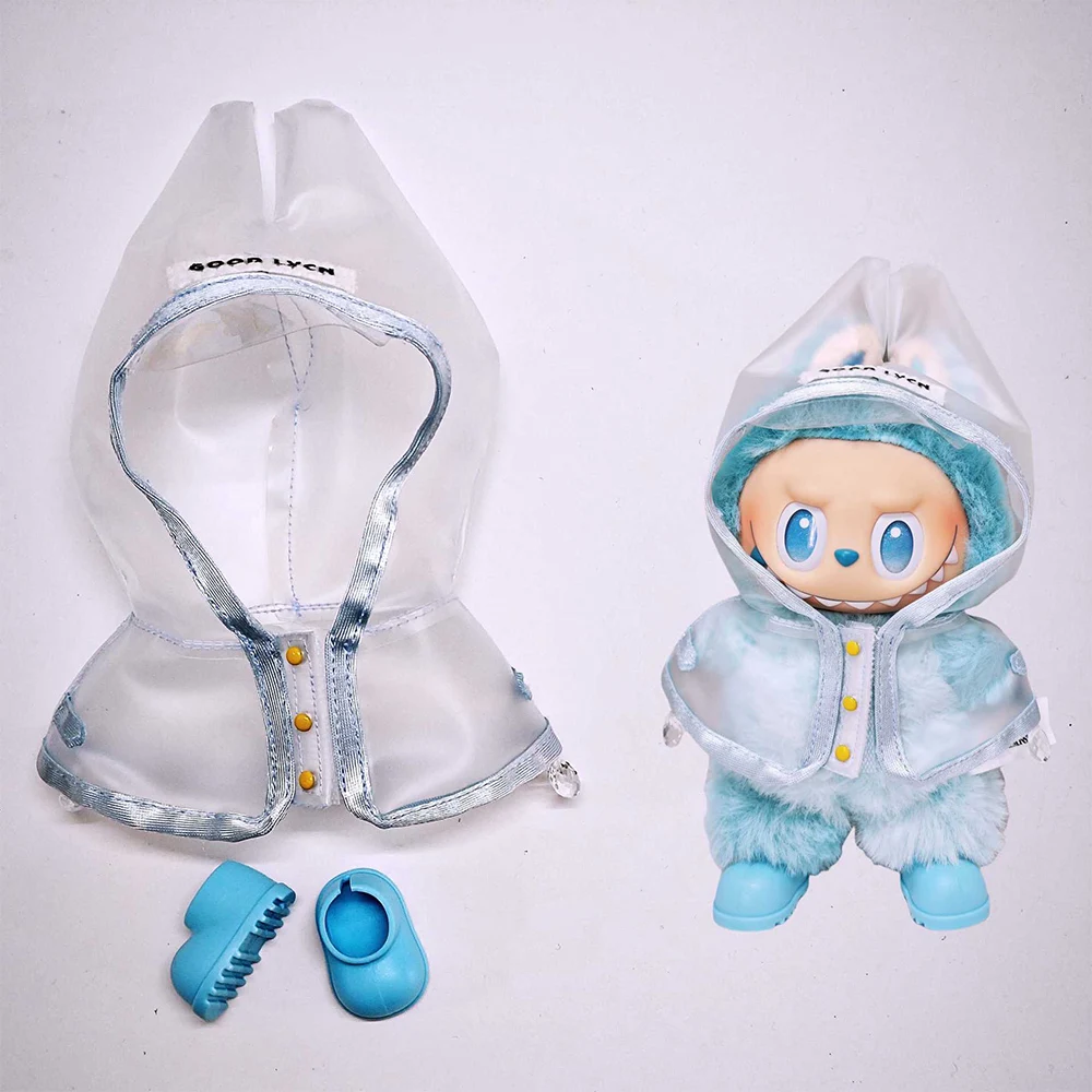 Transparent Raincoat Replacement Clothing For 15-17cm Labubu V1 V2 V3 Fashion Raincoat Rain Boots Set Doll Accessories
Transparent Raincoat Replacement Clothing For 15-17cm Labubu V1 V2 V3 Fashion Raincoat Rain Boots Set Doll Accessories