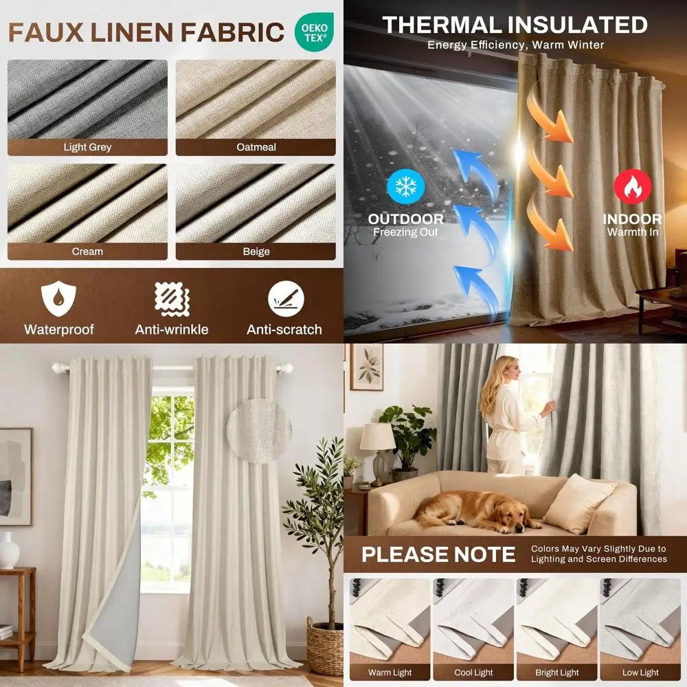 Бежевые льняные плотные шторы с легко устанавливаемыми язычками/карманными крючками для стержня/крючками, 52x96 для дома
Бежевые льняные плотные шторы с легко устанавливаемыми язычками/карманными крючками для стержня/крючками, 52x96 для дома